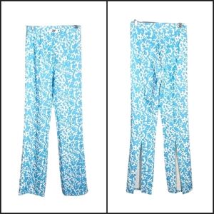 Tiger Mist Blue Cow Print Trendy Flare Pants